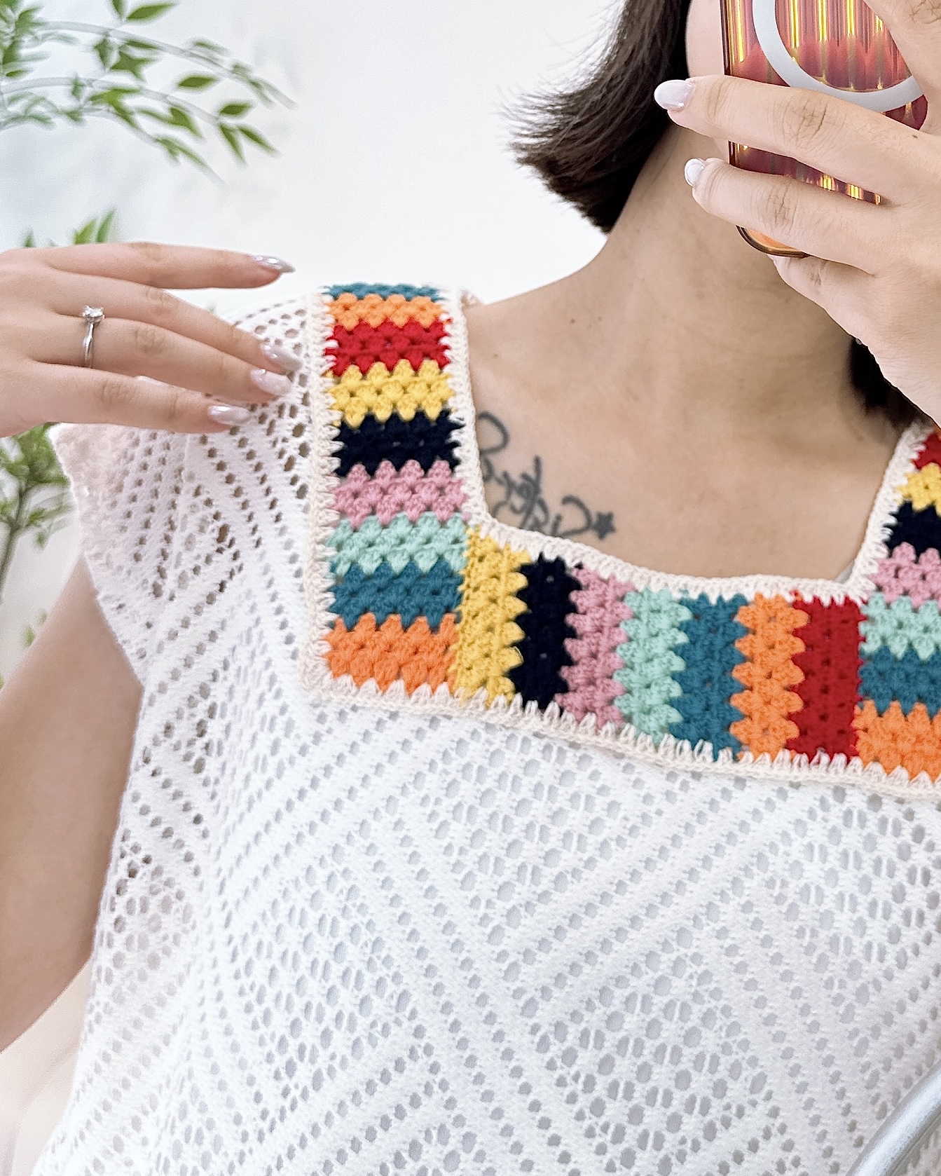 彩刺繡通花兩件套 2色
