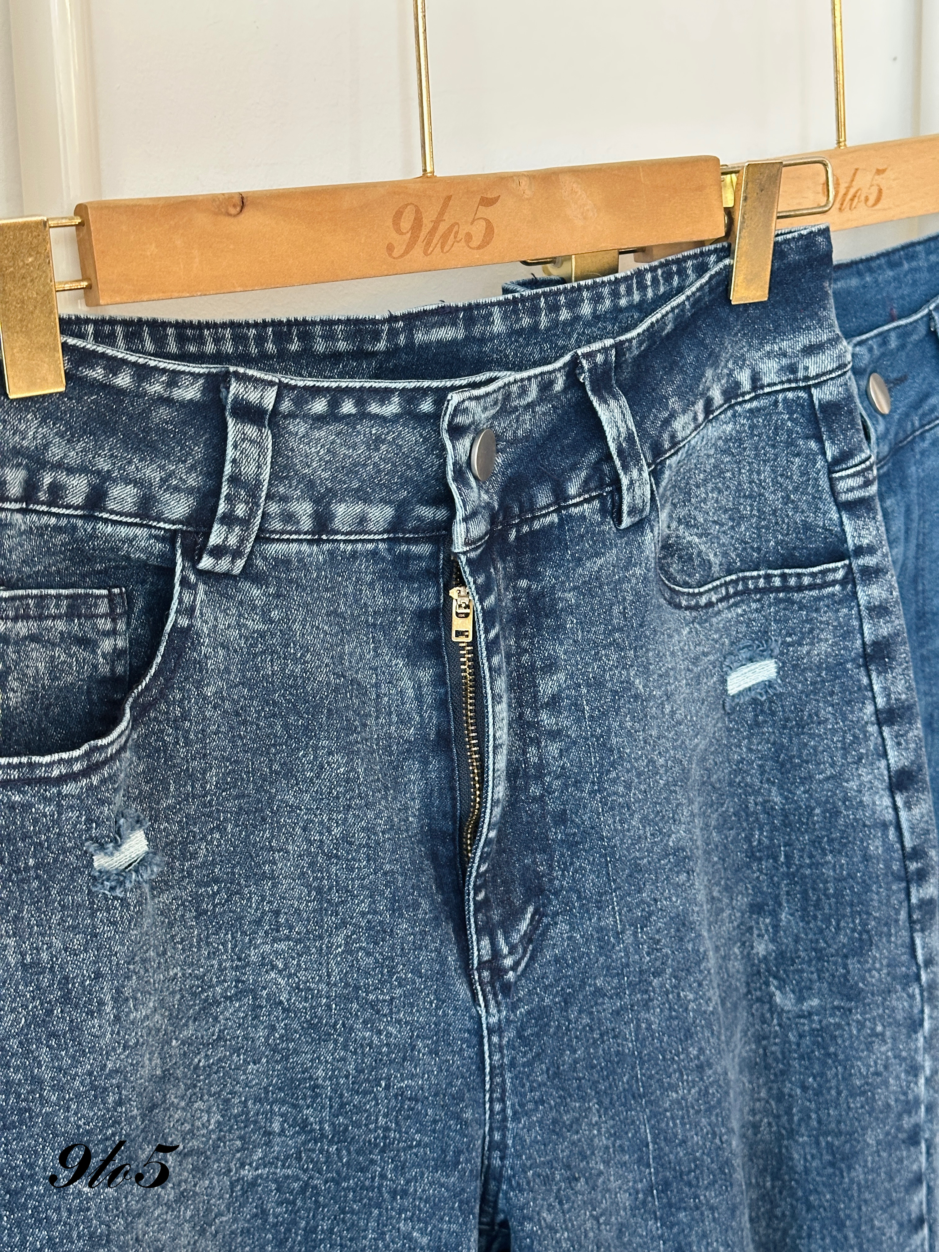 S1781 Denim Long Pants - Blue & Dark Blue