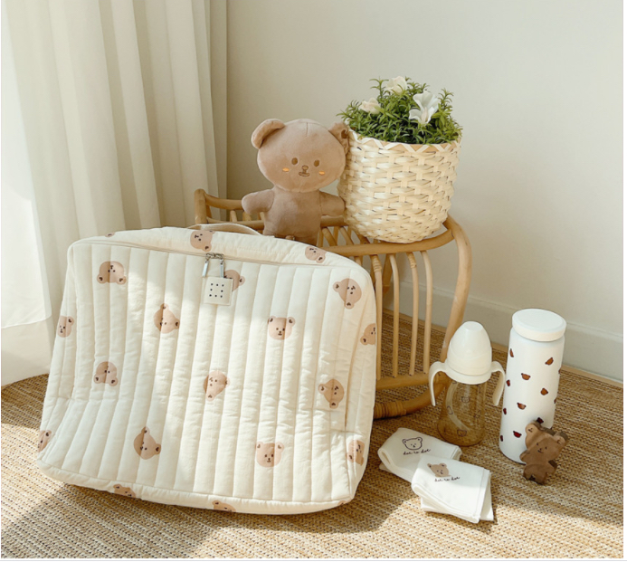 Dottodot 印花旅行包 (熊熊/橄欖)