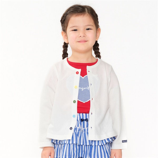 【⭐訂購⭐】🌀 🇯🇵 日本直送 華夫格紋 彩虹鈕 防UV 薄外套［2款選］🌀[EJCA-0198][260417]