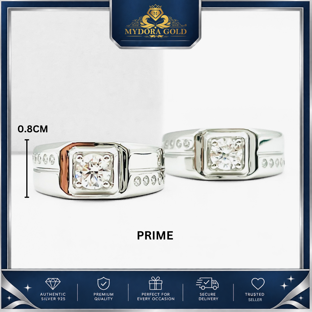 MYDORA 925 Silver Ring - Cincin Regal Edge Collection