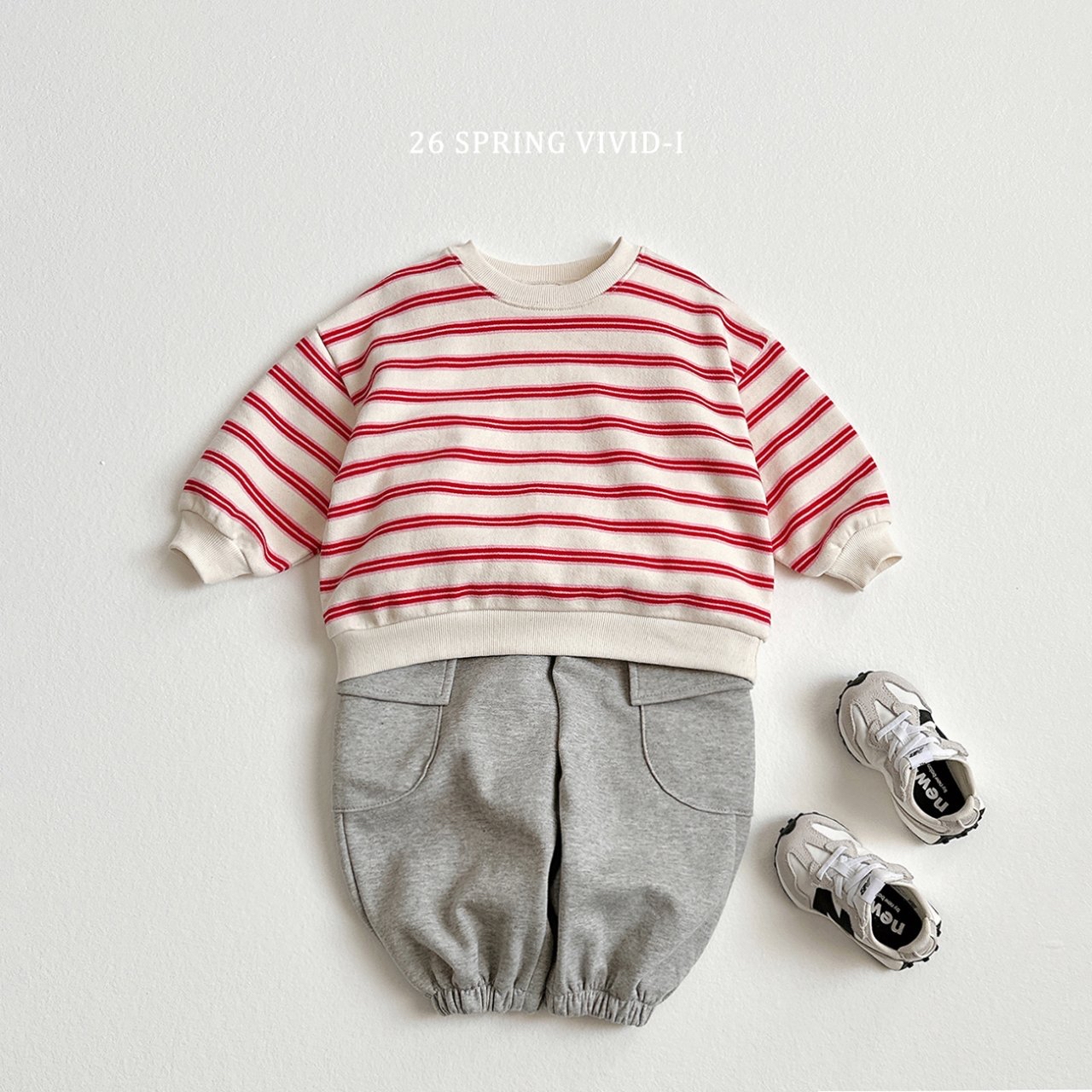 🌸預訂 韓國直送🌸🇰🇷VIVIDI三色日常拼色條紋寬鬆衛衣