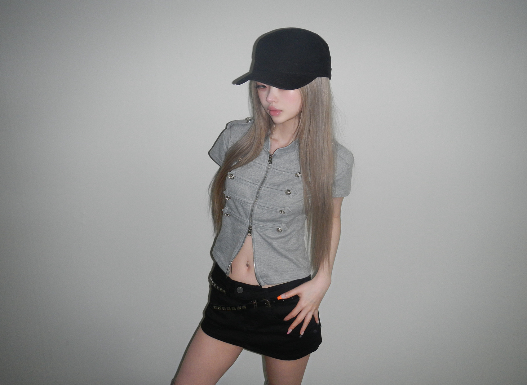 Napoleon Cropped Zip-Up Top