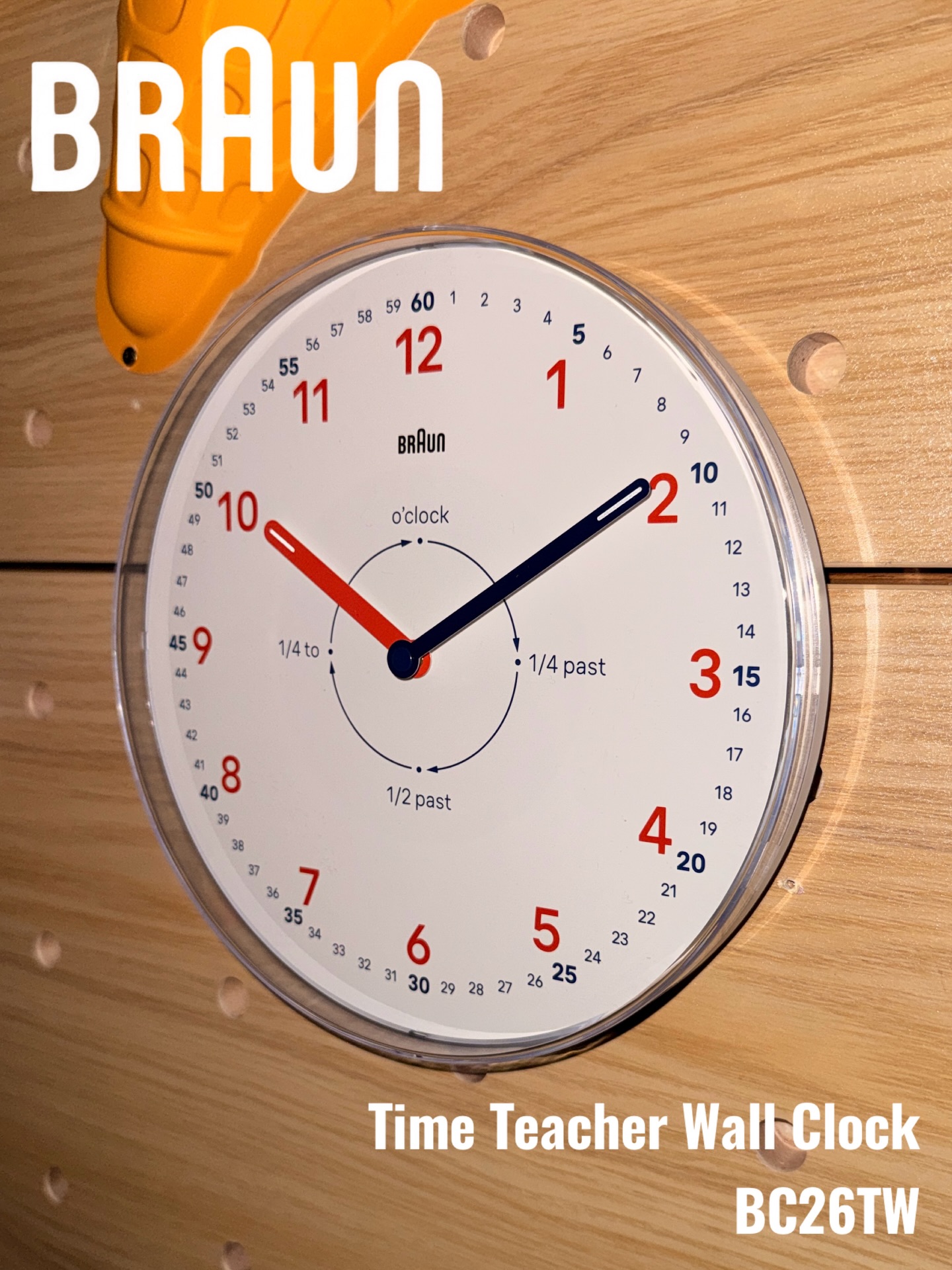 【新品未使用】BRAUN “Time Teacher” BC26TW 掛牆鐘