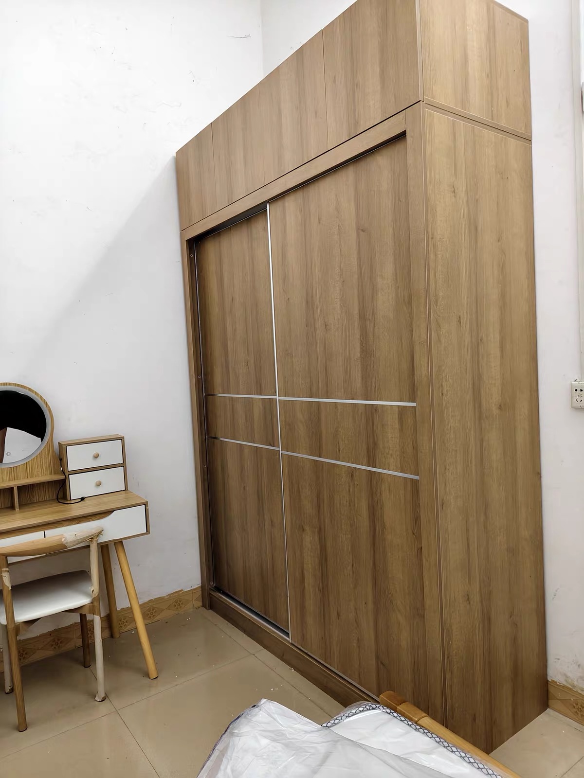 全實木原木衣櫃 睡房家用趟門衣櫃 wardrobe