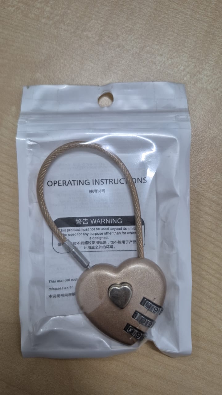 96570 Travel Padlock Love Gold 06U 