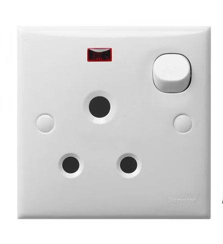 施耐德 E30 白 15A單蘇有掣有燈 插座