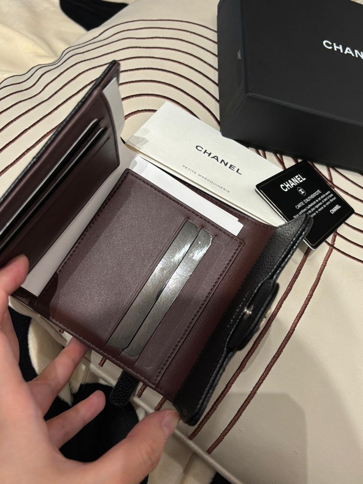 Chanel classic wallet 黑色荔枝牛皮 100%Authentic, 未使用品 99%New ✅專門店收據✅card✅Dust bag✅box