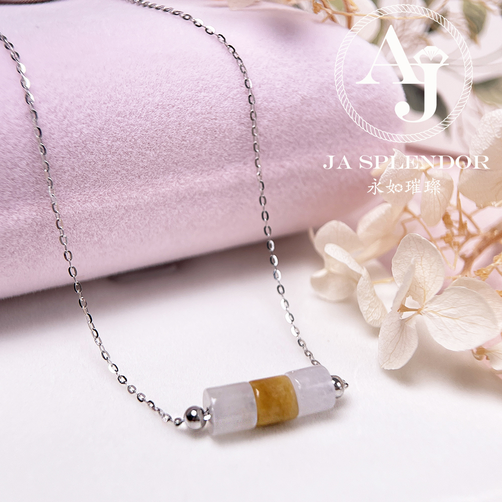 D-04D 天然翡翠A玉 平安招財幸運純銀項鏈