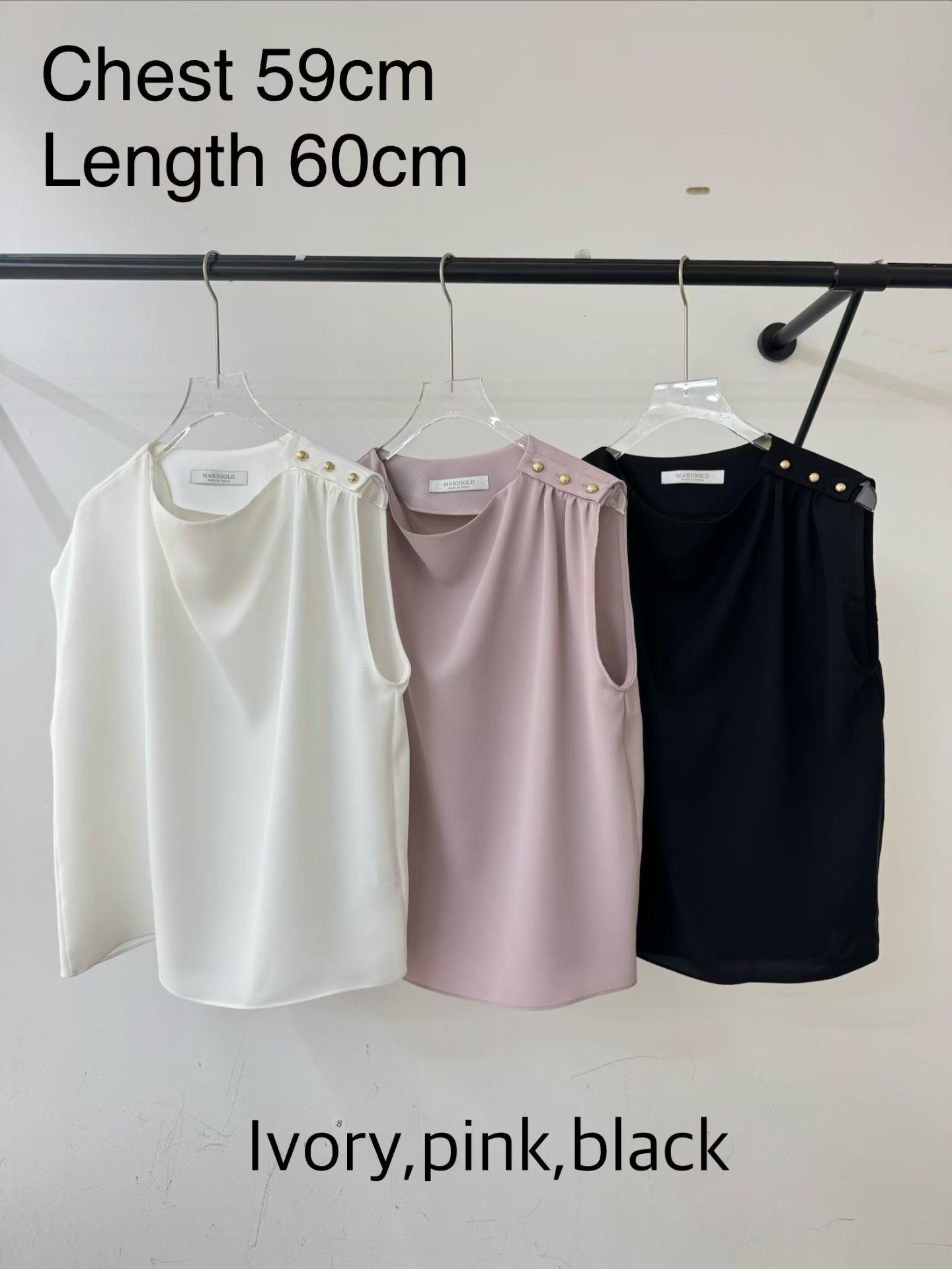 M21 肩章金扣垂墜感雪紡上衣