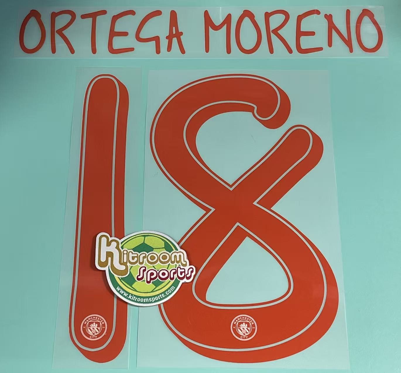 2024-25 Manchester City 1ST GK UCL Nameset #18 ORTEGA MORENO
