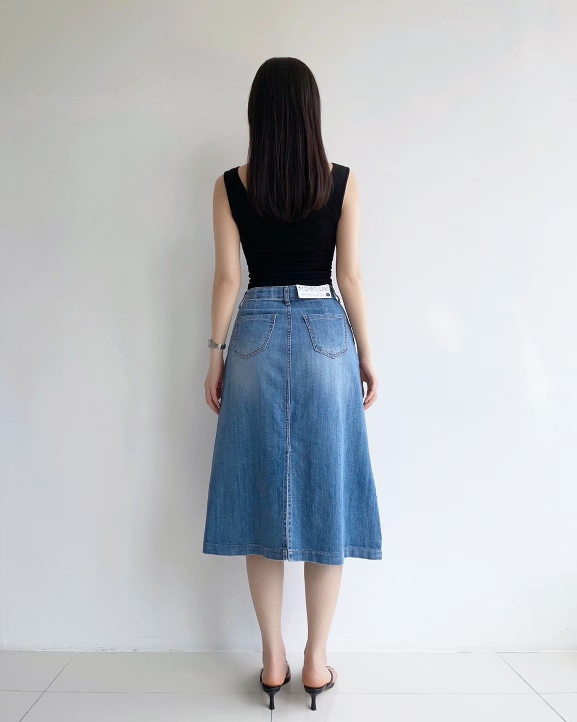 A line 口袋牛仔SK