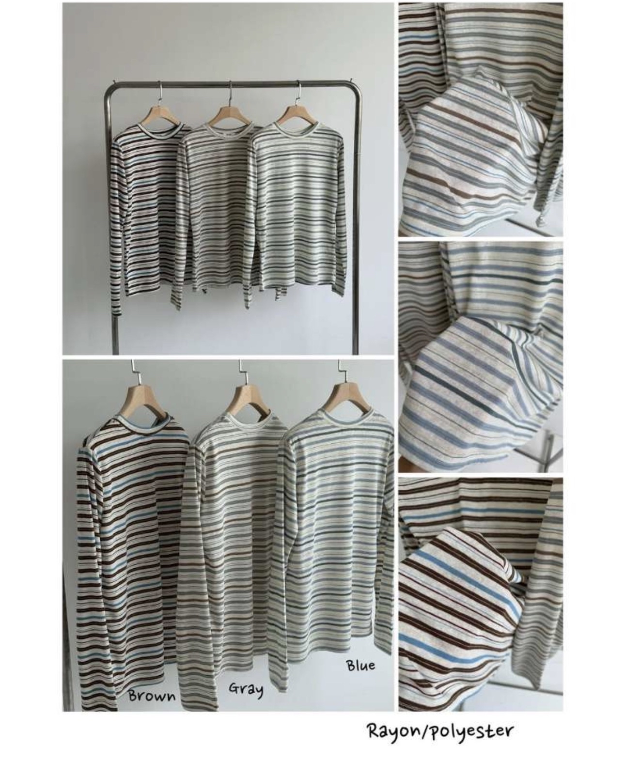 221551 撞色長袖橫間Tee