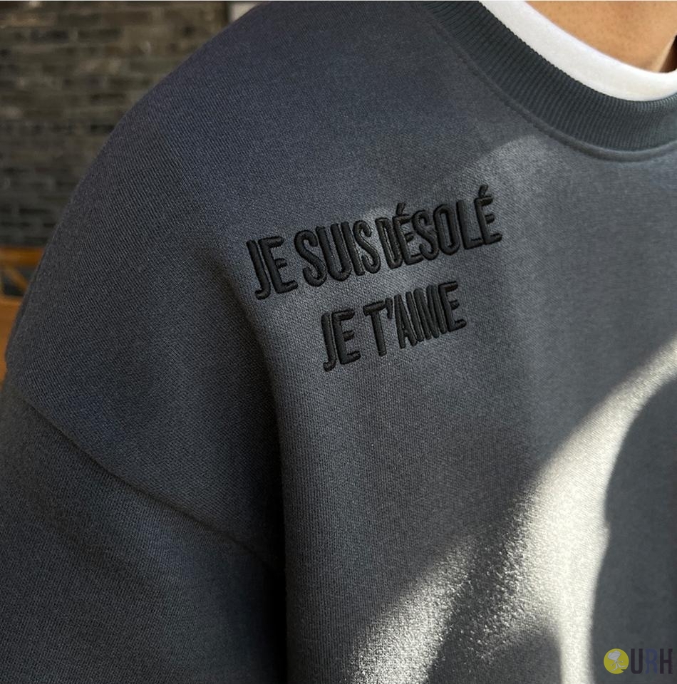 【100%保證韓國直送】2ND ARCHIVE立體刺繡雙層重磅圓領衛衣 RG165835