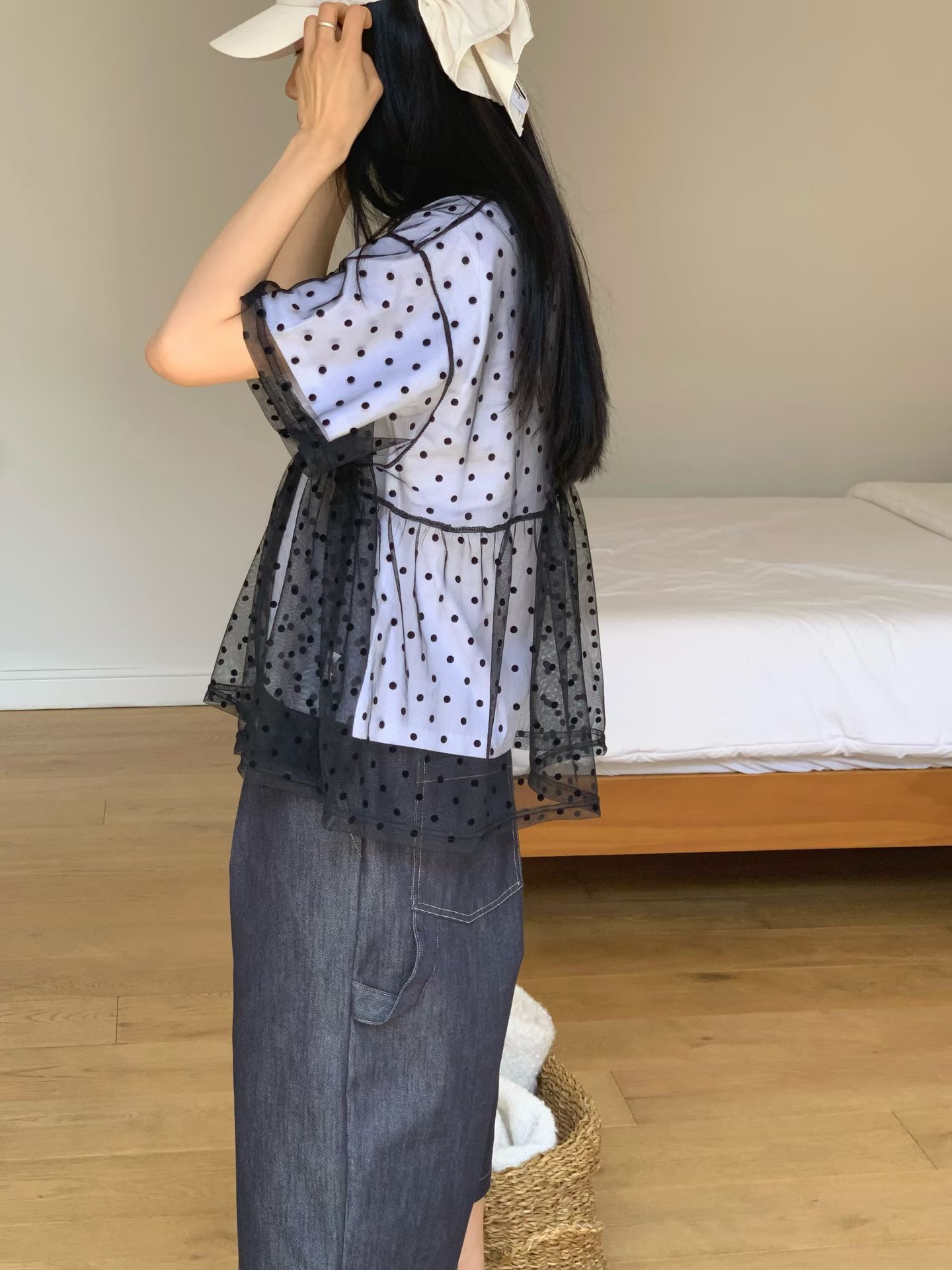 221366 波點紗Tee