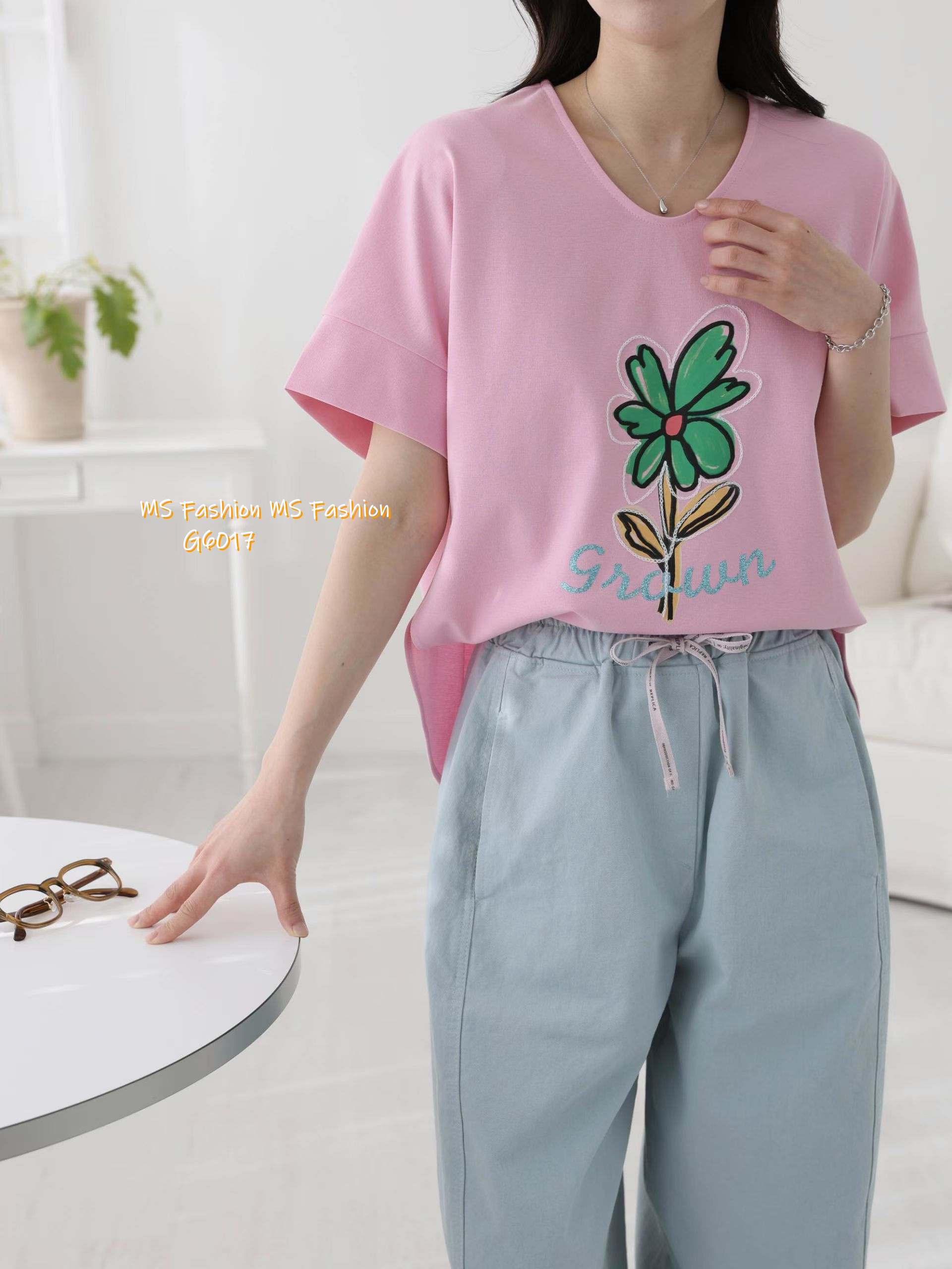 G6017 韓國🇰🇷靚色花花print top