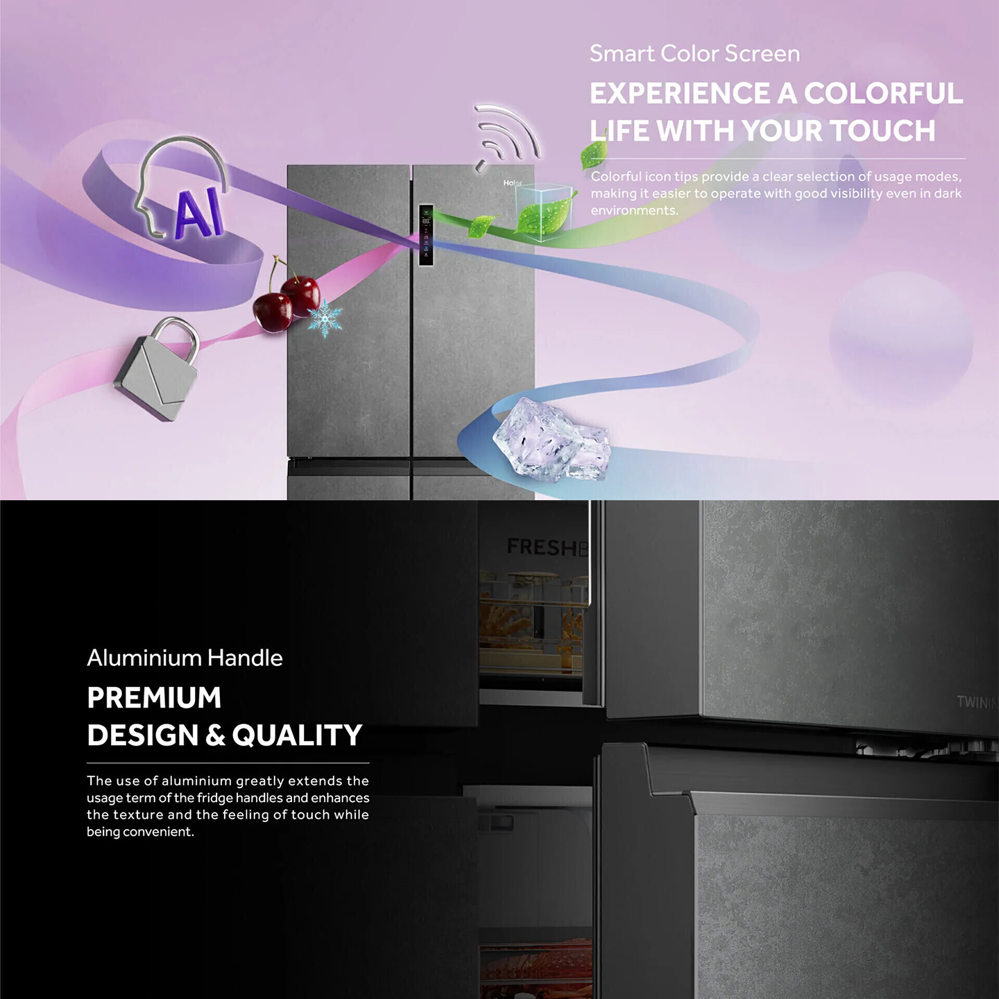 Haier 758L Multi-Door Inverter Glass Fridge (HRF-IM758FG)