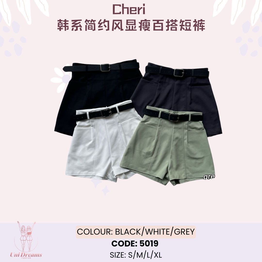 5019 Cheri 韩系简约风显瘦百搭短裤