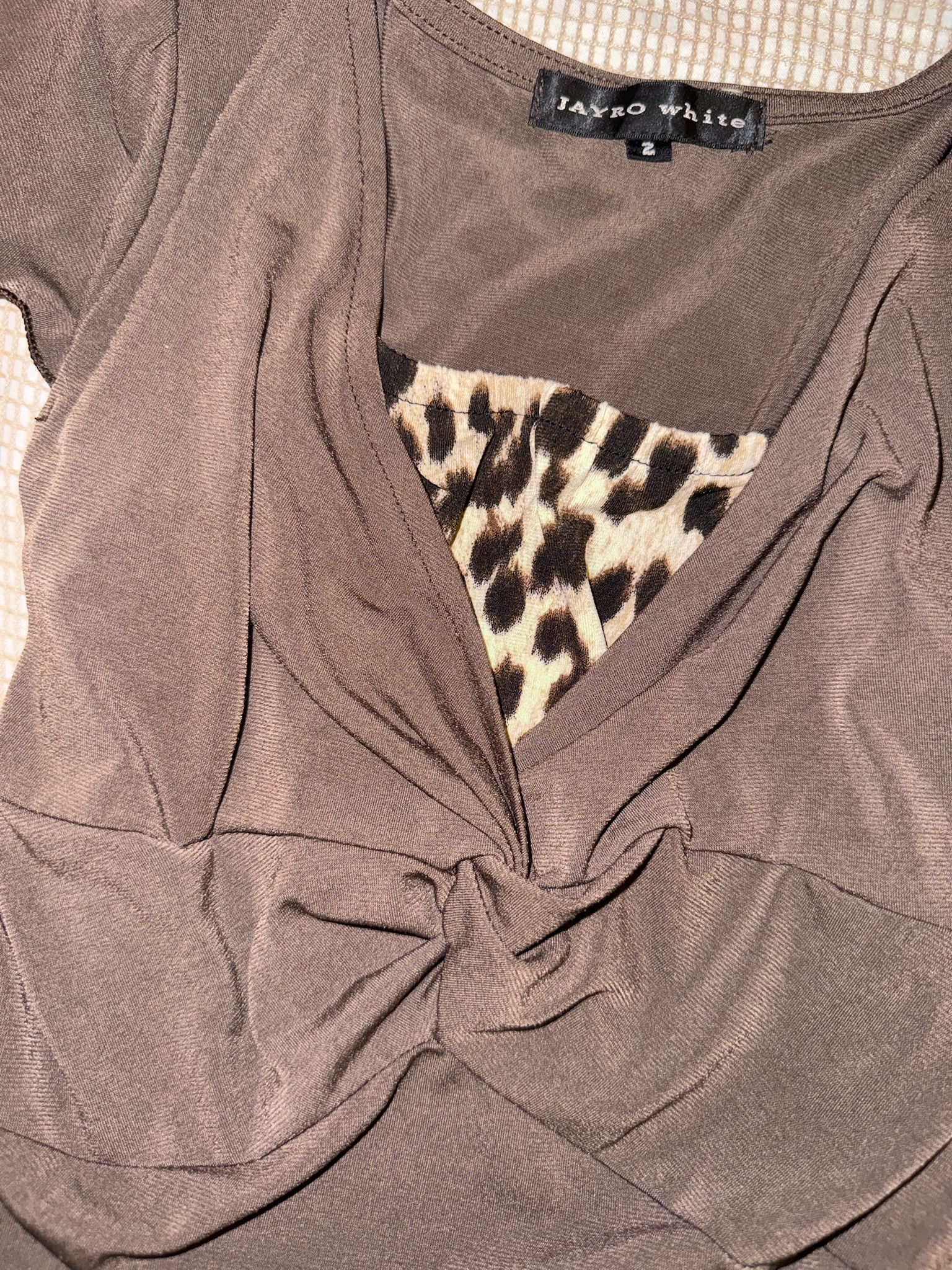 Espresso Brown Flutter V-Neck Top