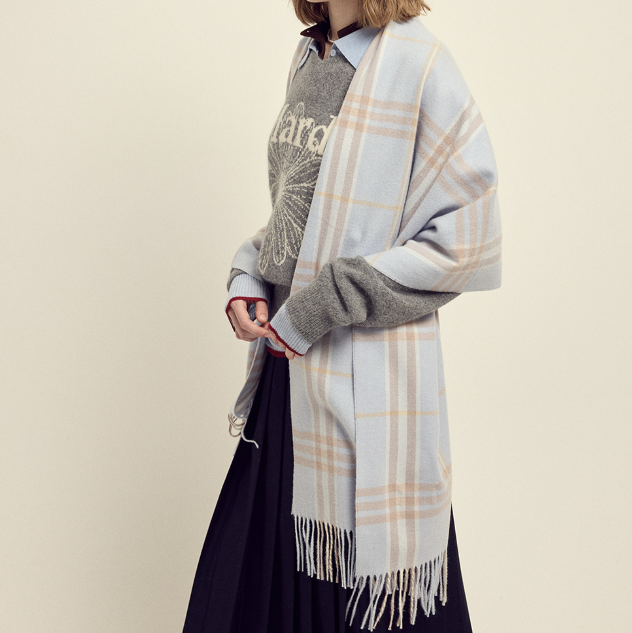 限時‼️韓國 Mardi Mercredi 拼色格仔羊毛頸巾｜WOOL MUFFLER CHECK 