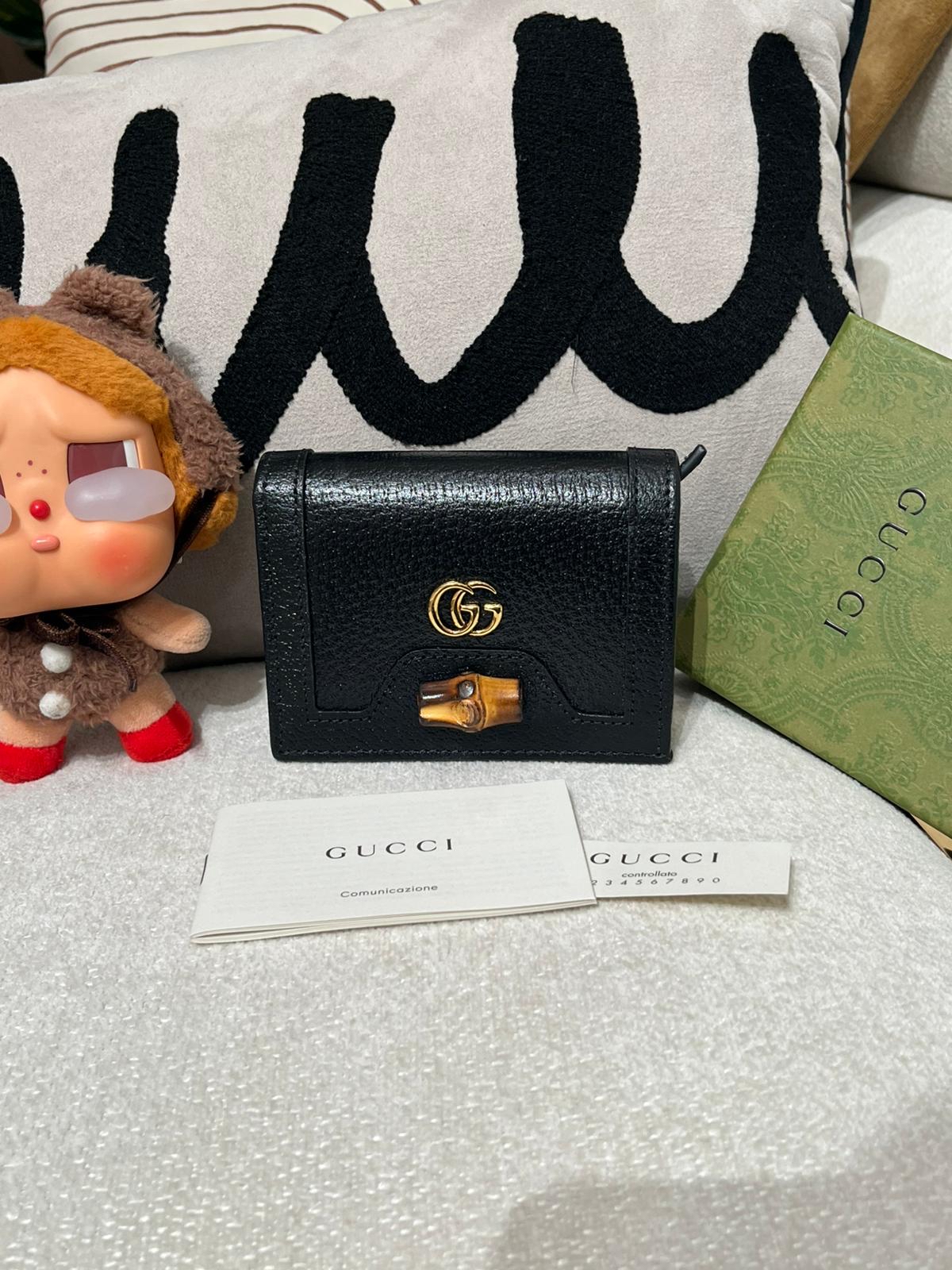 Gucci bamboo wallet calfskin 100%Authentic,unused ✅dust bag  ✅box