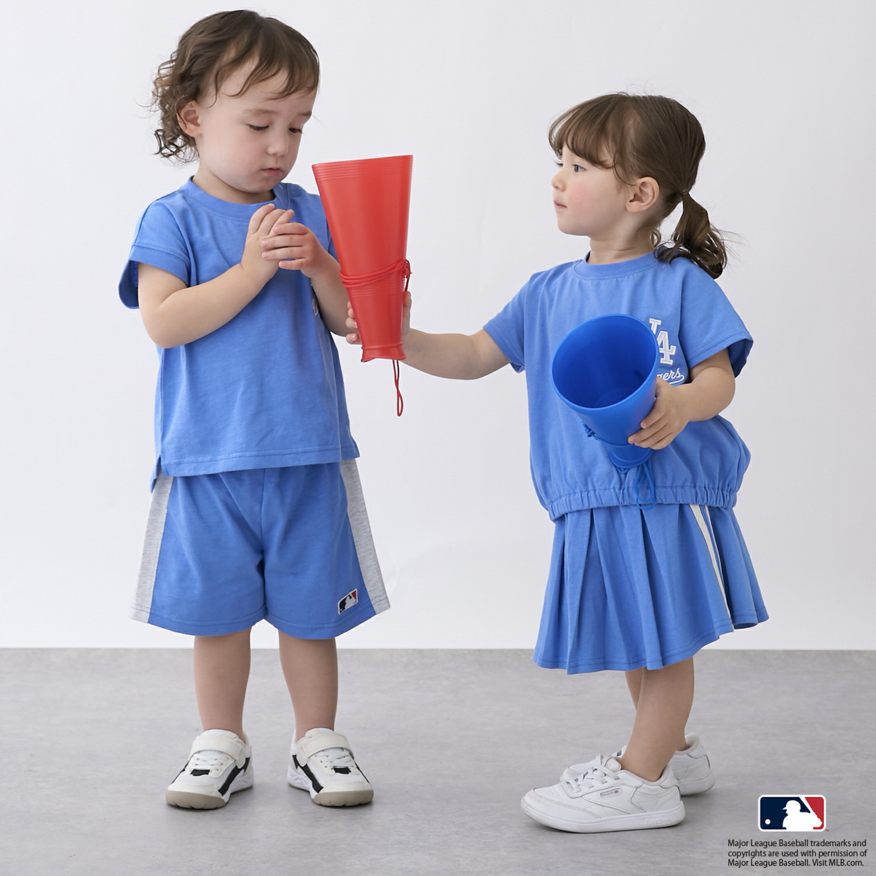 🇯🇵預訂 日本直送🇯🇵Petit Main x MLB系列三色球隊標誌上衣短褲上下套裝