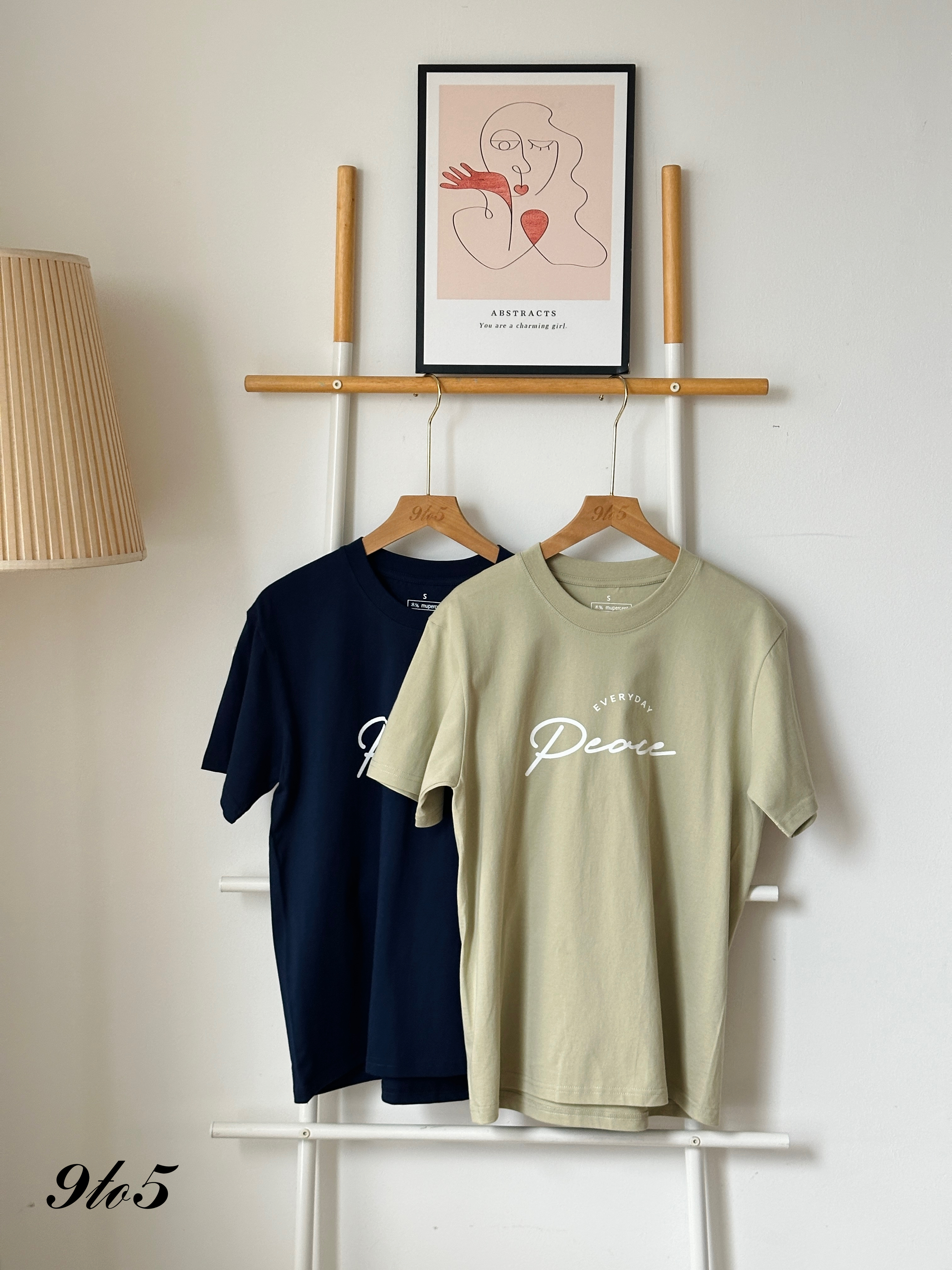 T3920 Everyday Peace Unisex Oversize Tee - Blue & Green