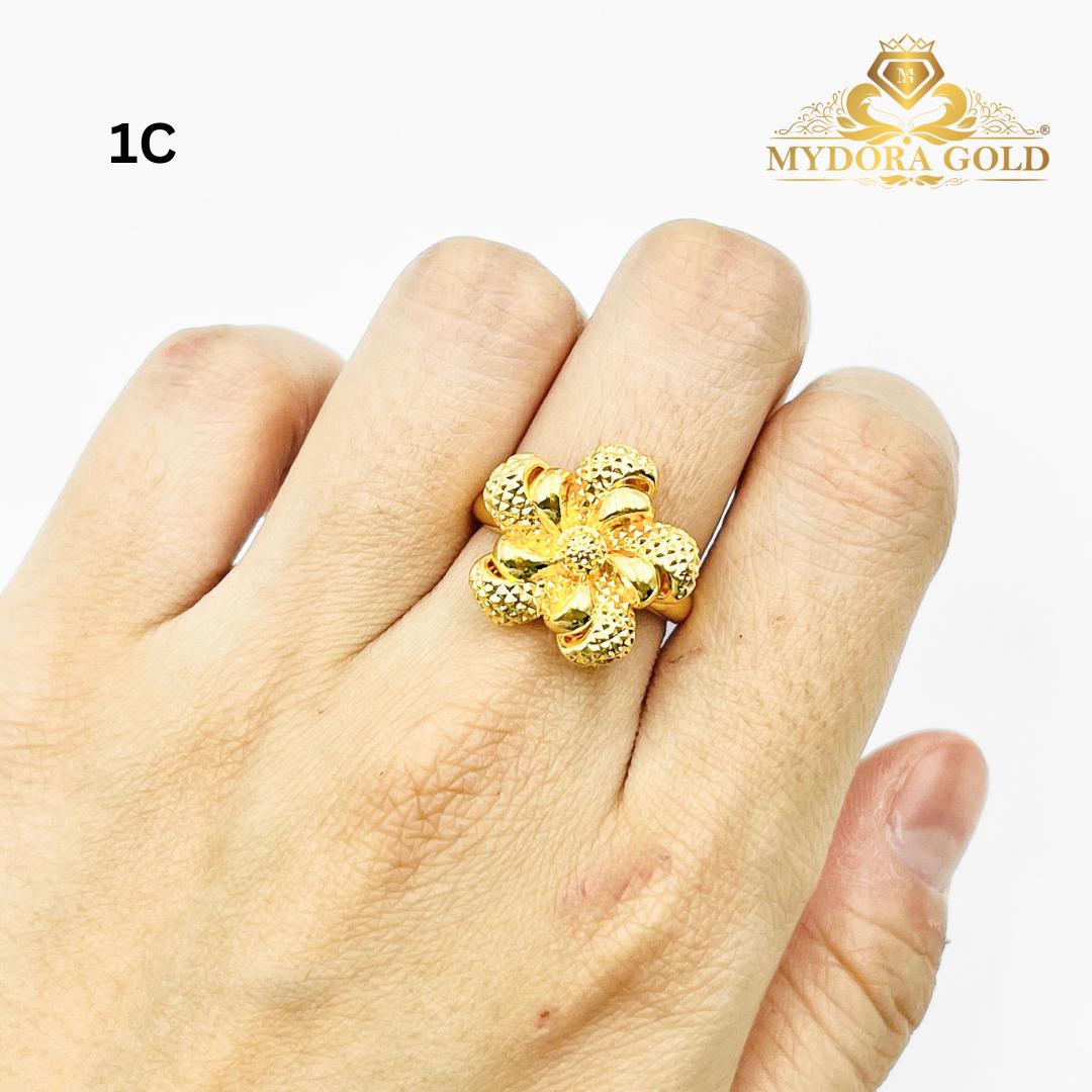 MYDORA Cincin Bunga Seri Mekar (5G) l EMAS 916/ 22K