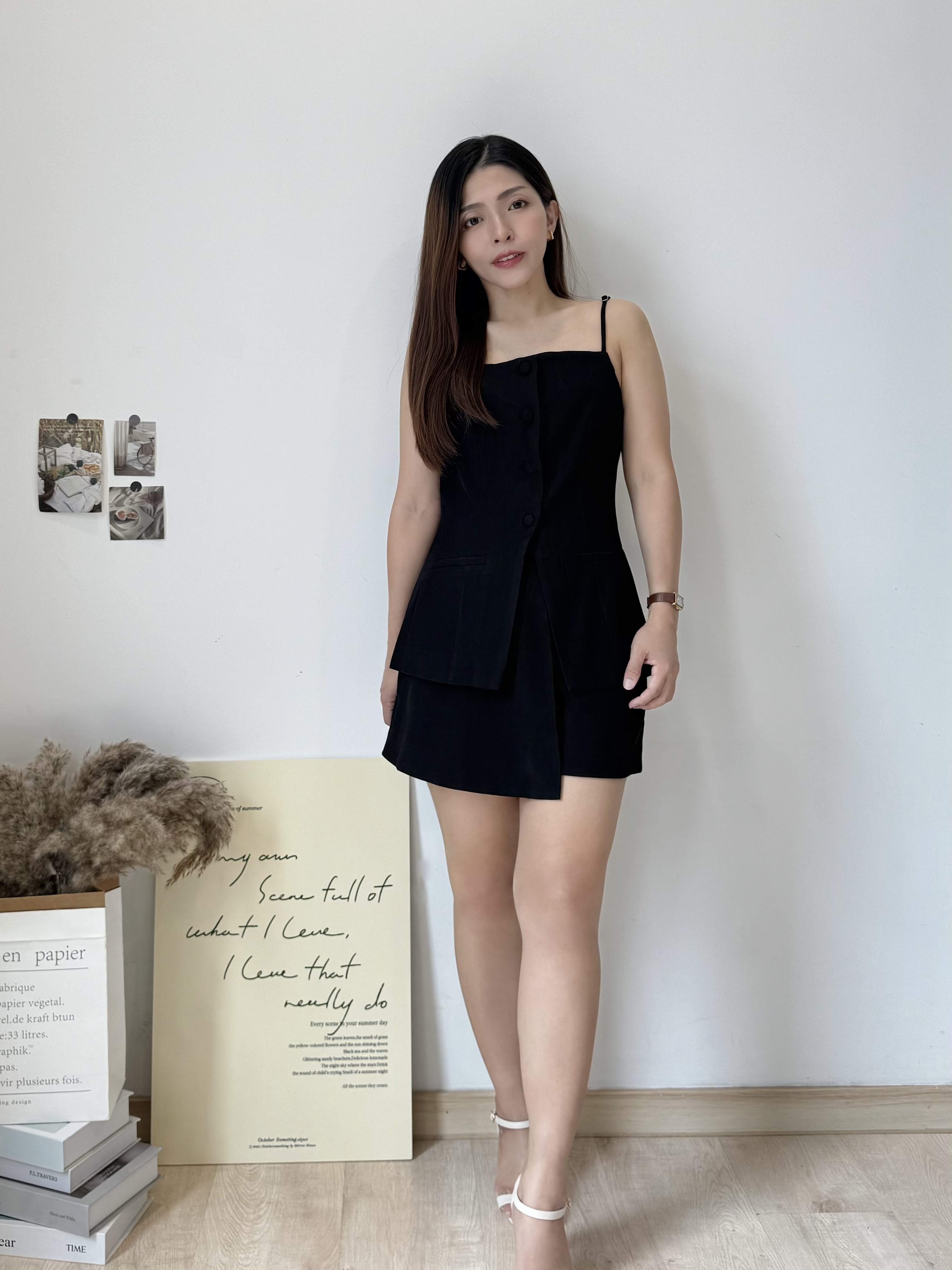 French Tailored Cami Set 法式收腰吊带西装裤裙套装 ( 3 colours )