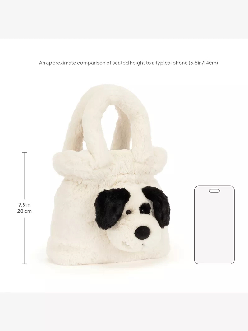 Jellycat Rufferty Puppy Soft Handbag 20cm 黑白小狗手袋手提包