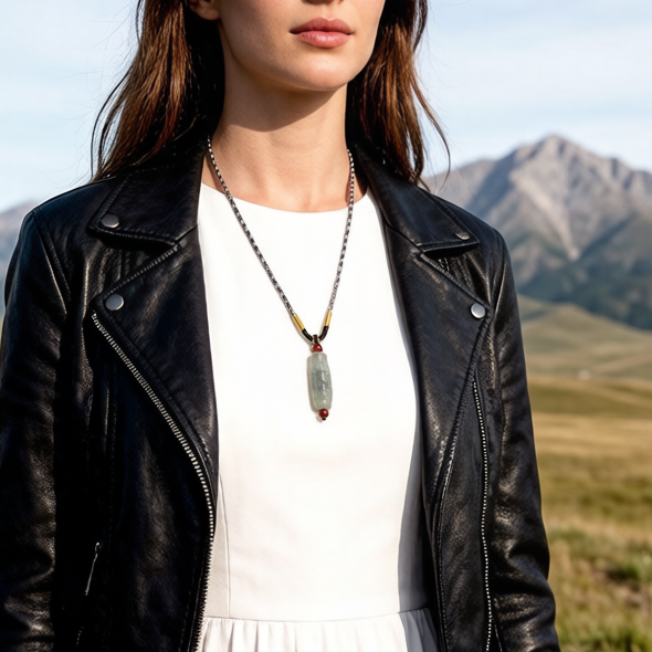 JN-3073，3074 天然翡翠A玉  九眼天珠形路路通