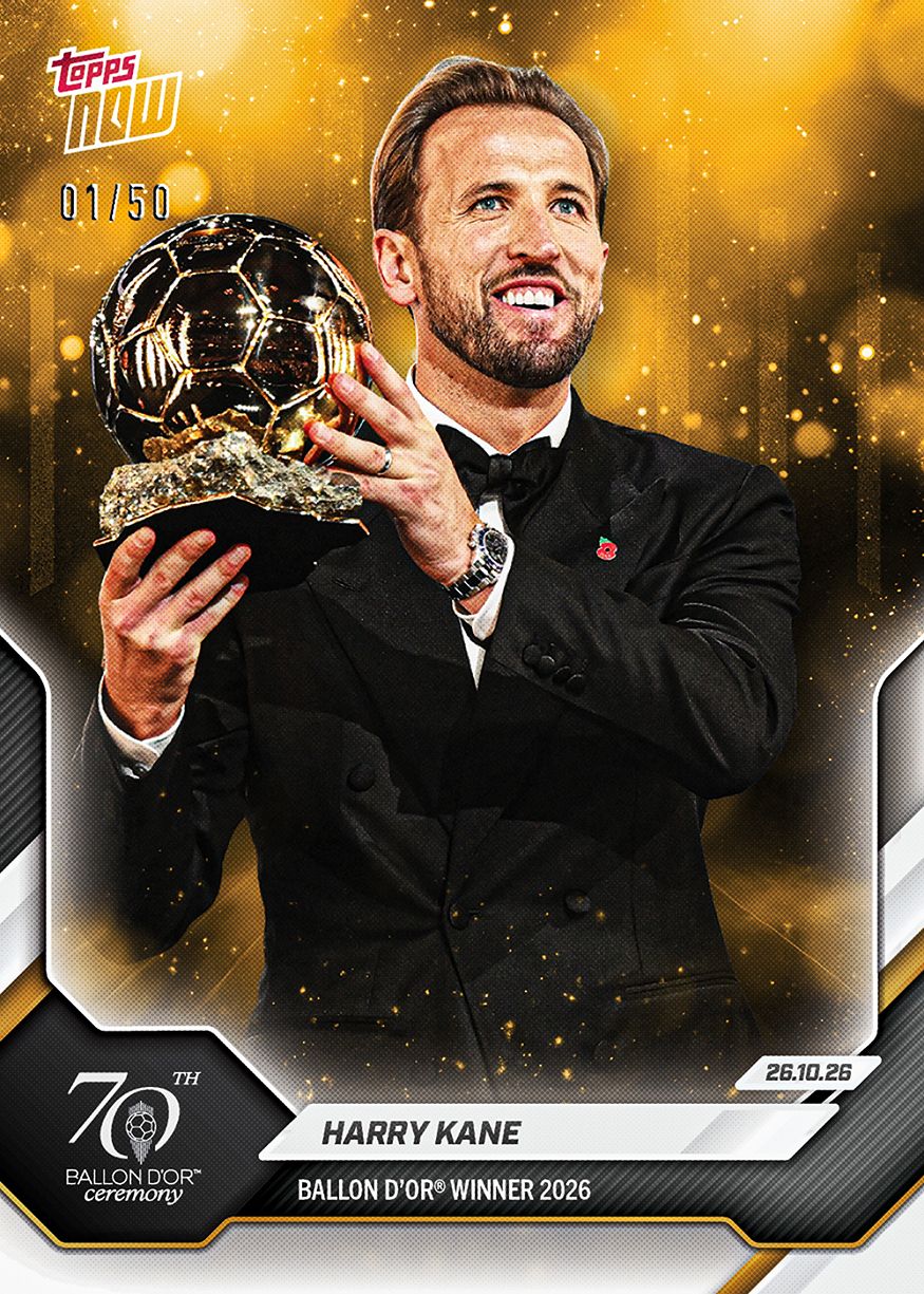 Harry Kane - 2026 Ballon d'Or Topps NOW® #1 金球獎得主紀念卡【團購】