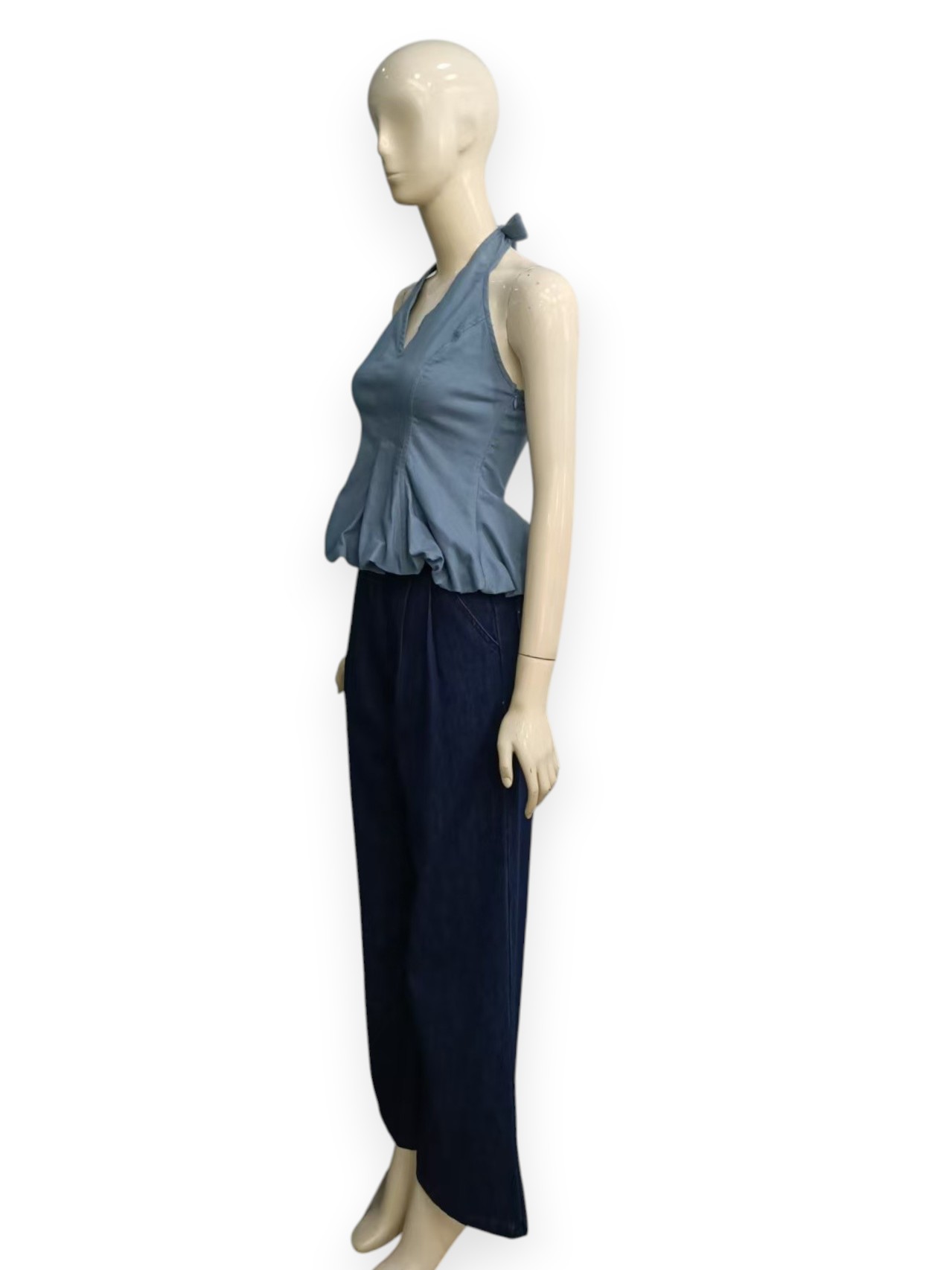 Faux Denim Halter Top M.250