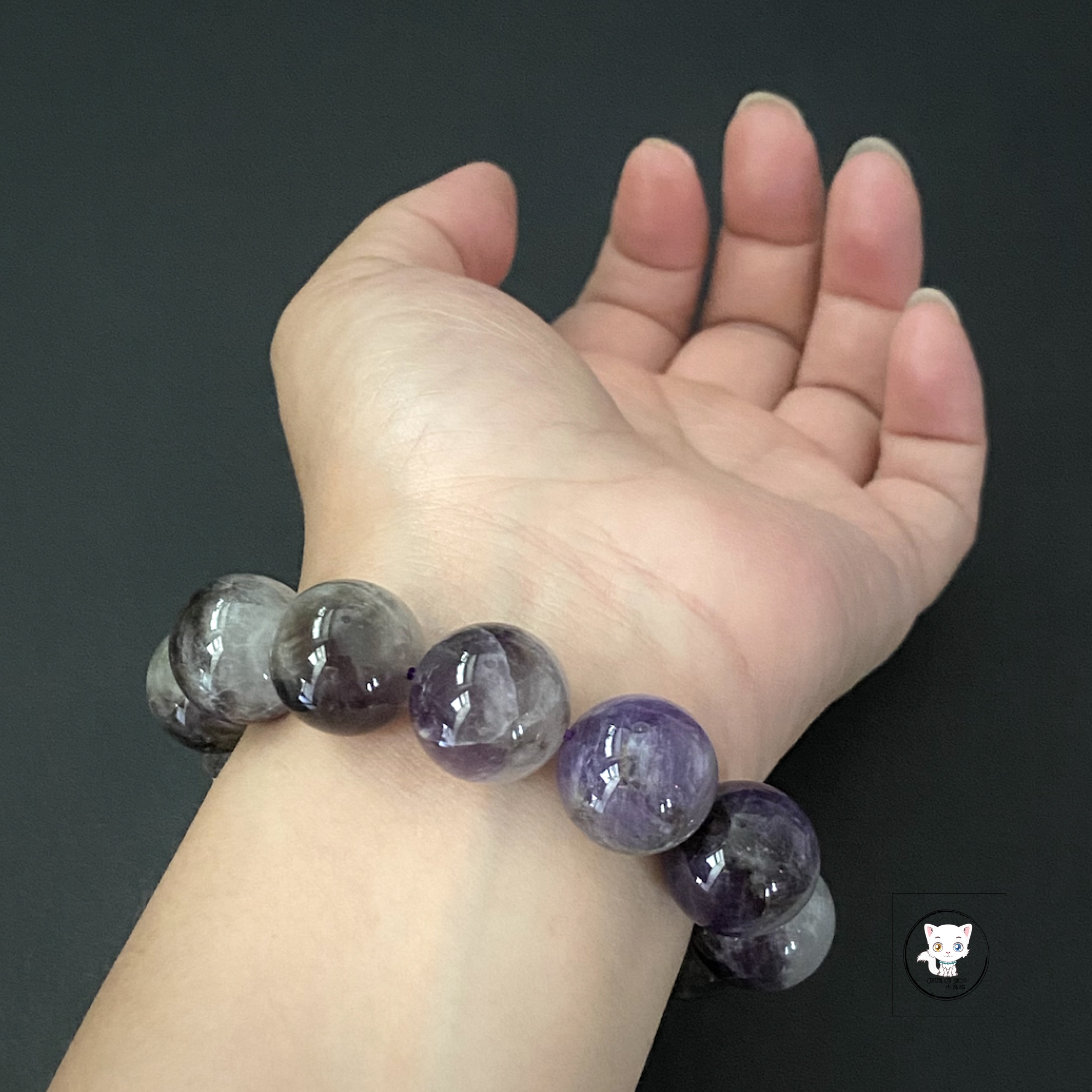 紫黑極光水晶手鏈 16.5mm