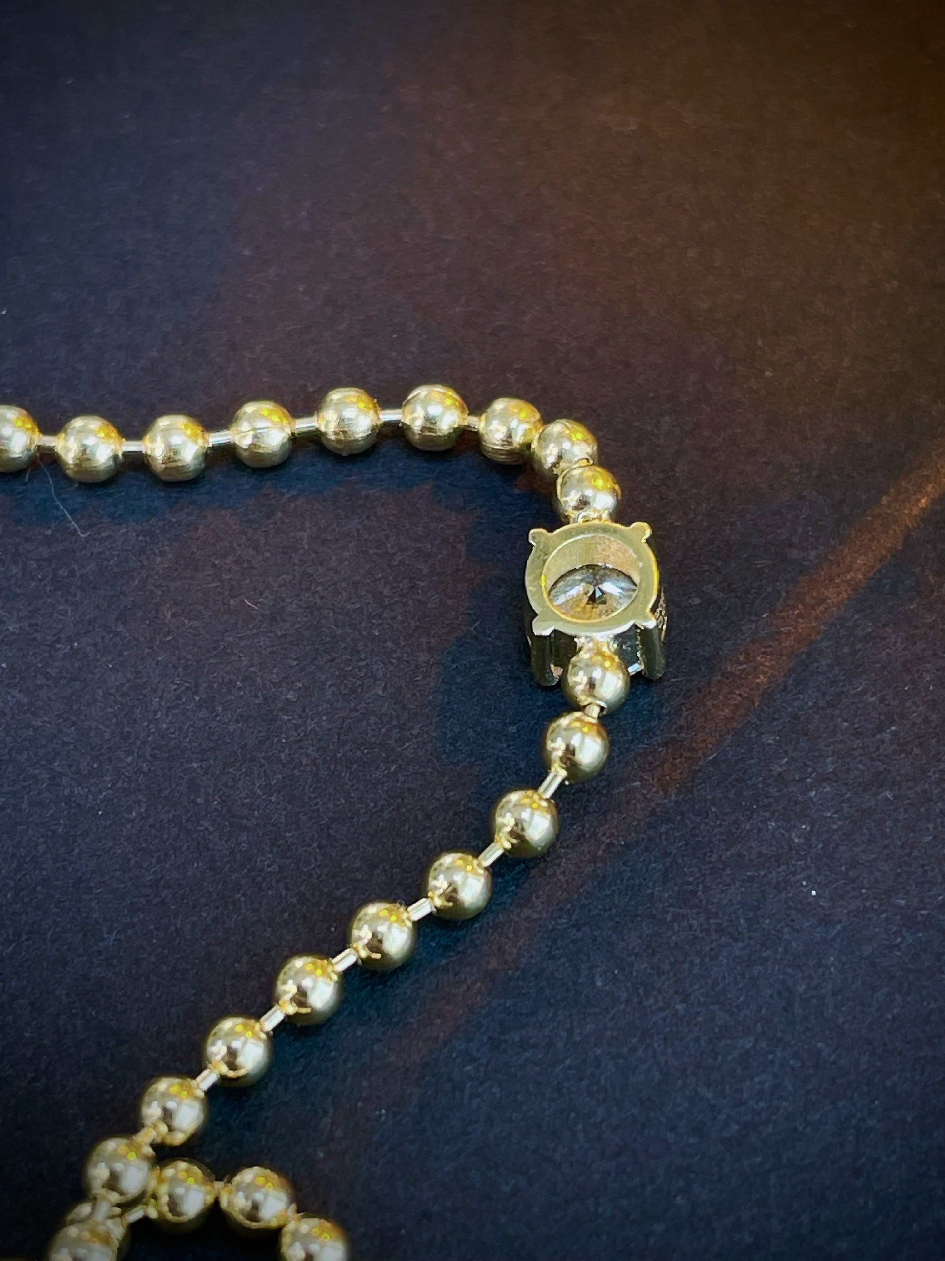 Diamond Gold Bead Bracelet N240259