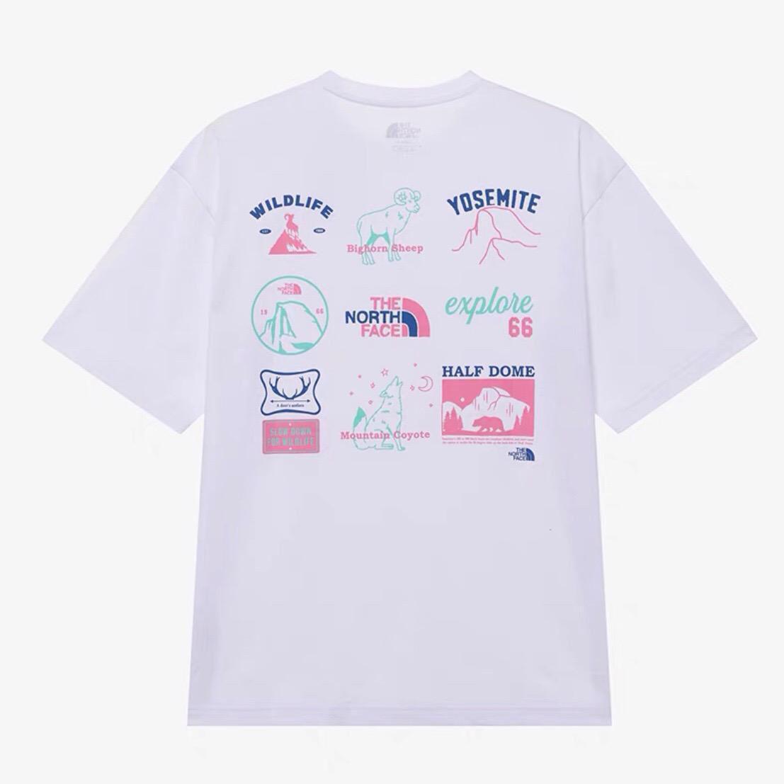 $88件。2件起$78件。3色選擇。Tnf explore wildlife 前後印花短袖