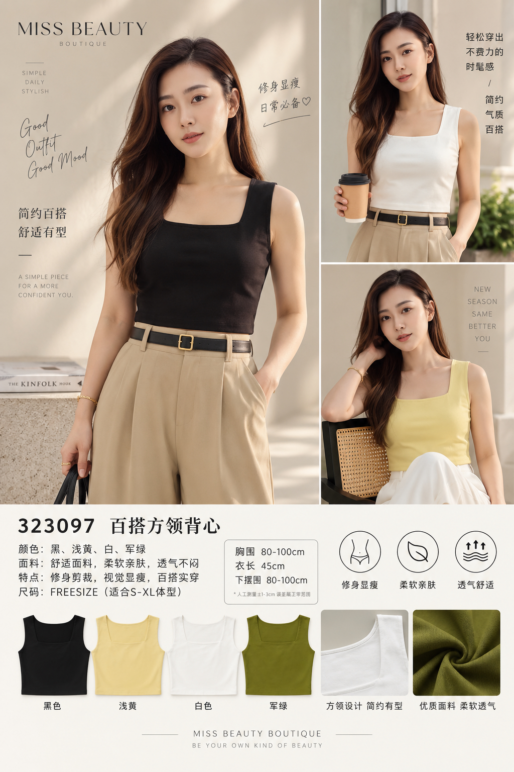 24022  Casual Cotton Short Top