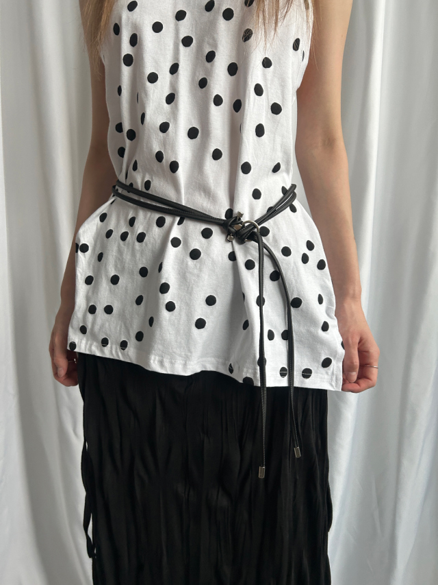 Polka Dot Cutout Tank Top