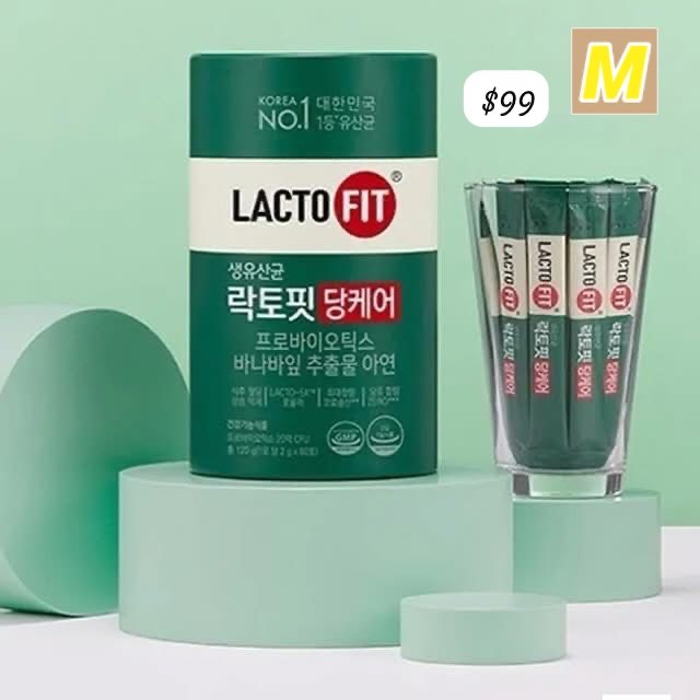 M-2609-韓國🇰🇷 鍾根堂LACTO-FIT 血糖控制益生菌 (無糖新版）（1盒60條 )-9月中到貨