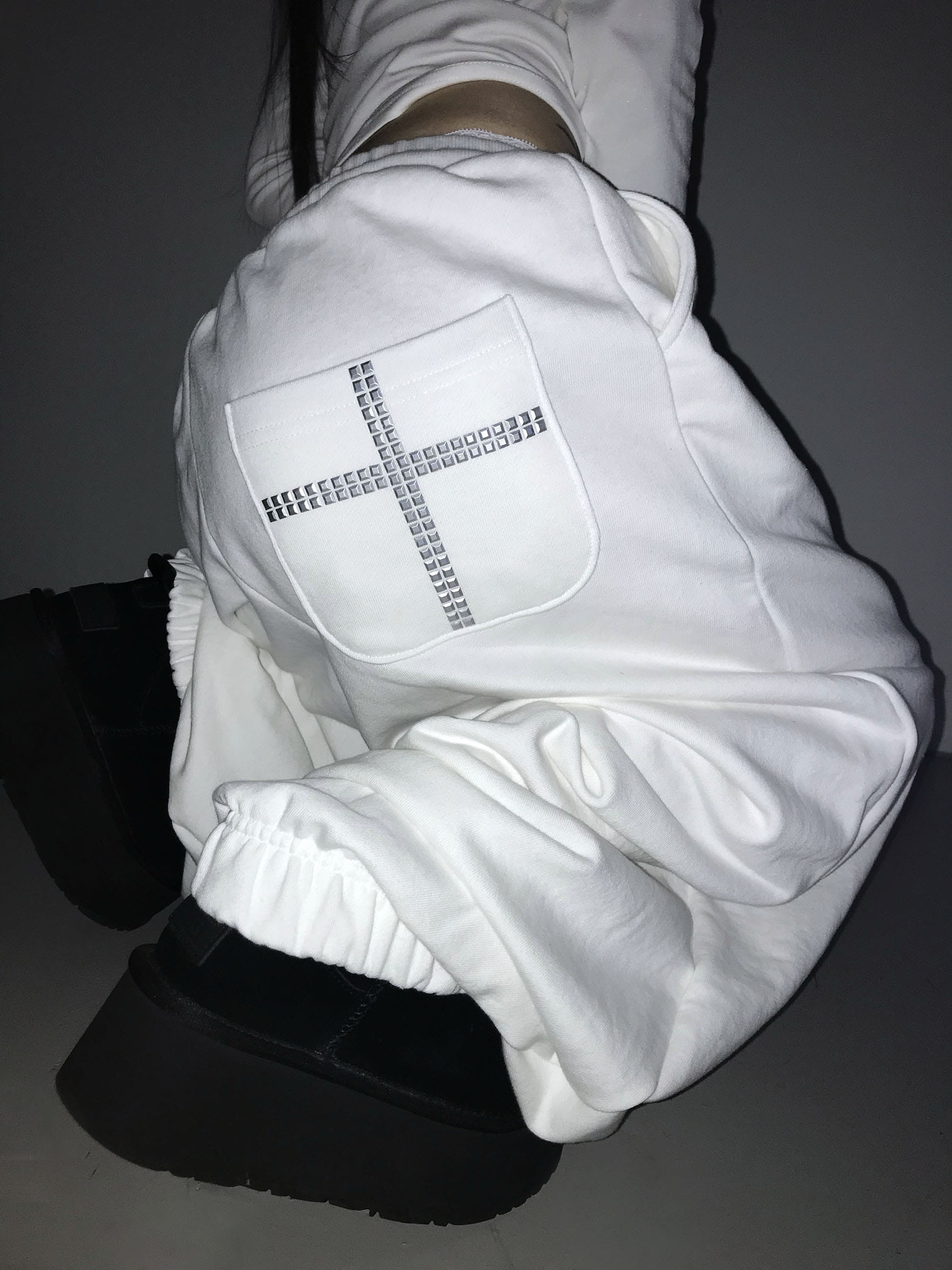 Cross Studded Cuffed Sweatpants