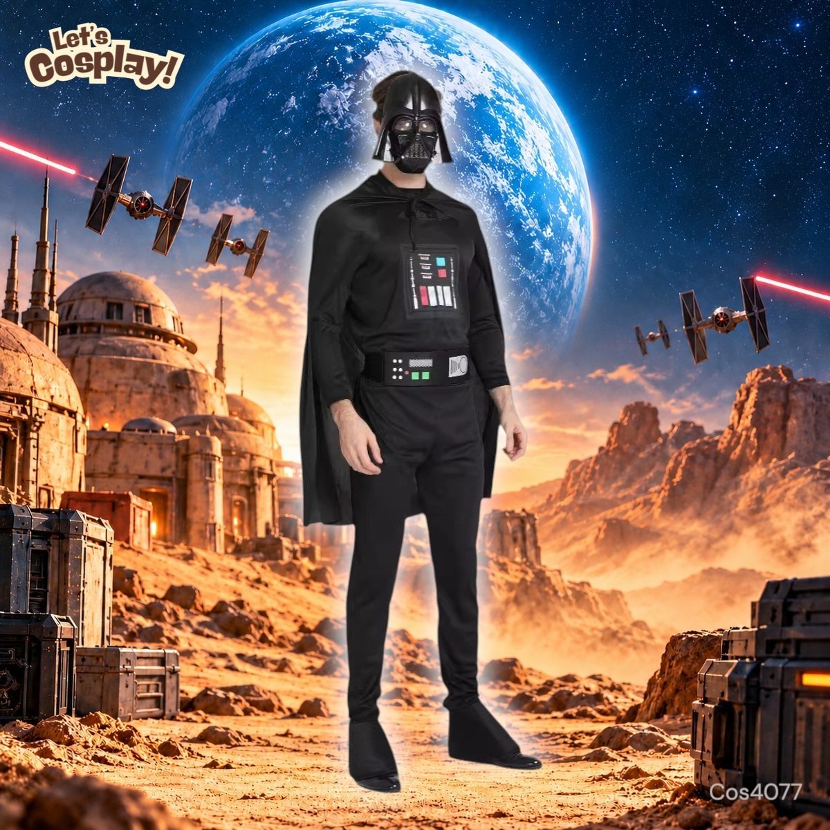星球大戰黑武士 Darth Vader costume主題成人男士角色扮演服 Lets Cosplay COS4077