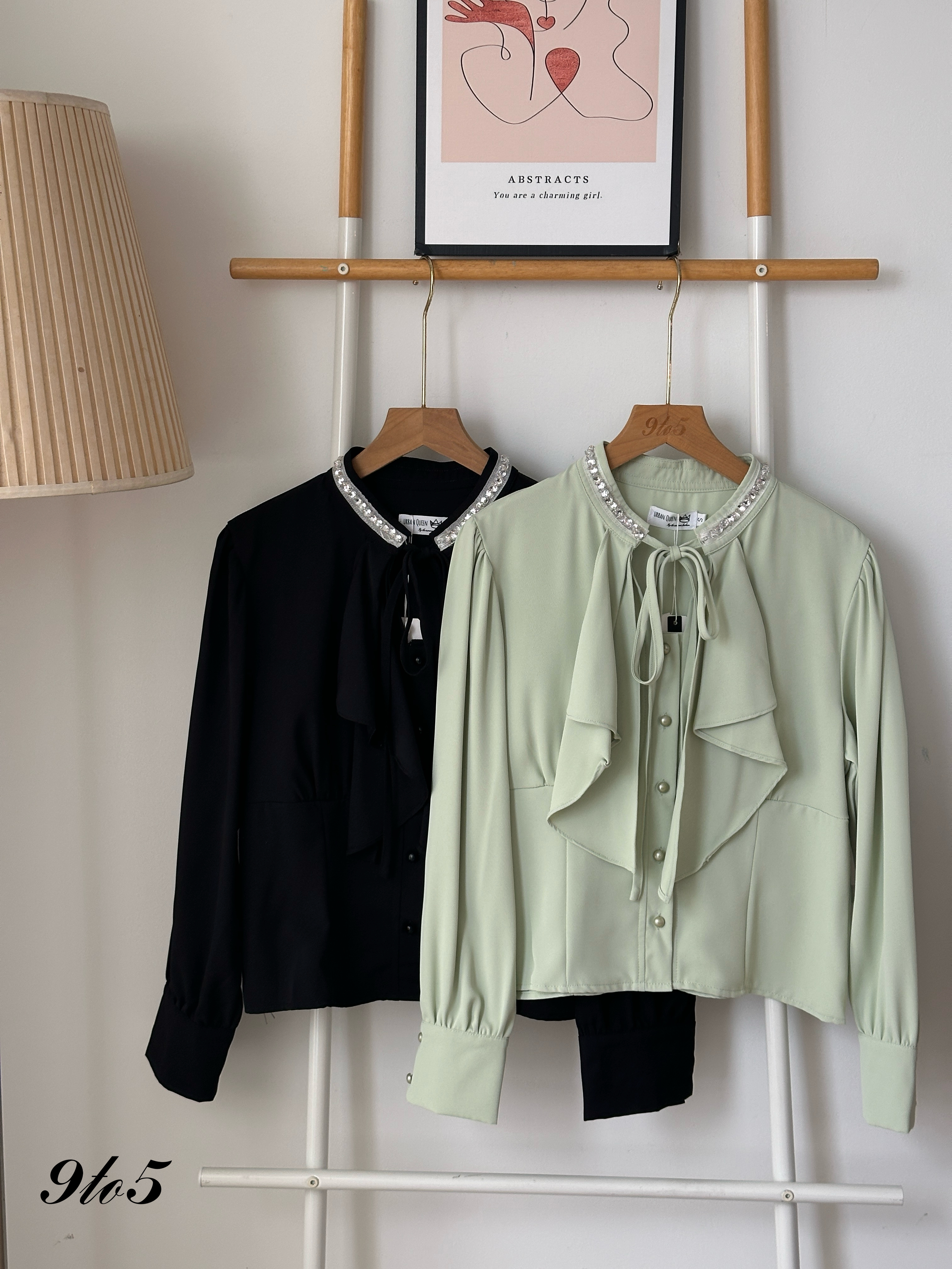 T3971 Bow-tie Ruffle Shirt - 3 Colors