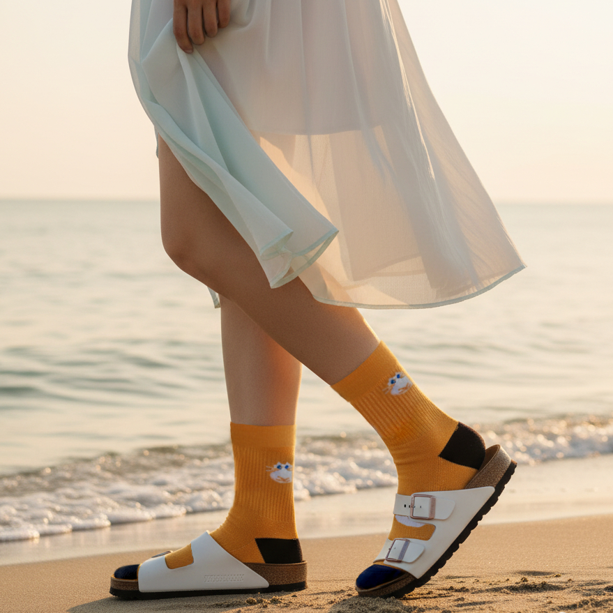 【日本製】卷卷肥貓拼圖抗菌防臭襪