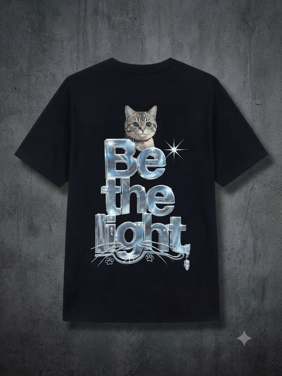 My Hyggeland｜"Be the light" 300g 重磅純棉落肩短袖 T 恤