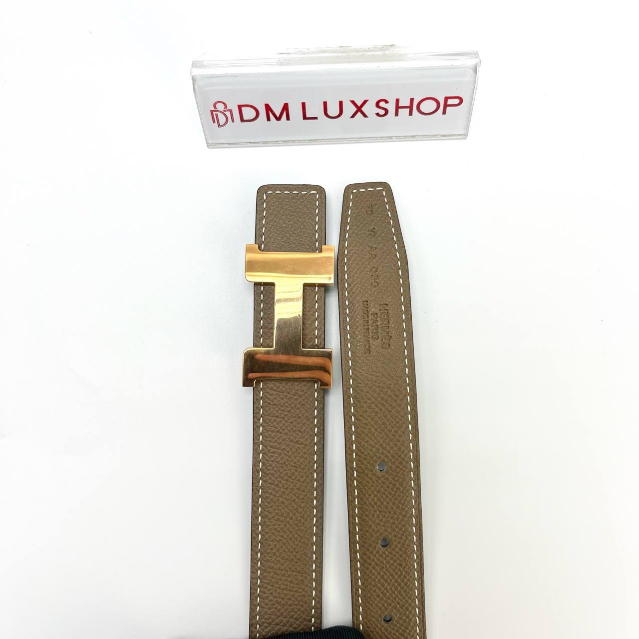 Hermes Mini Constance Belt RGHW Etoupe x Black 