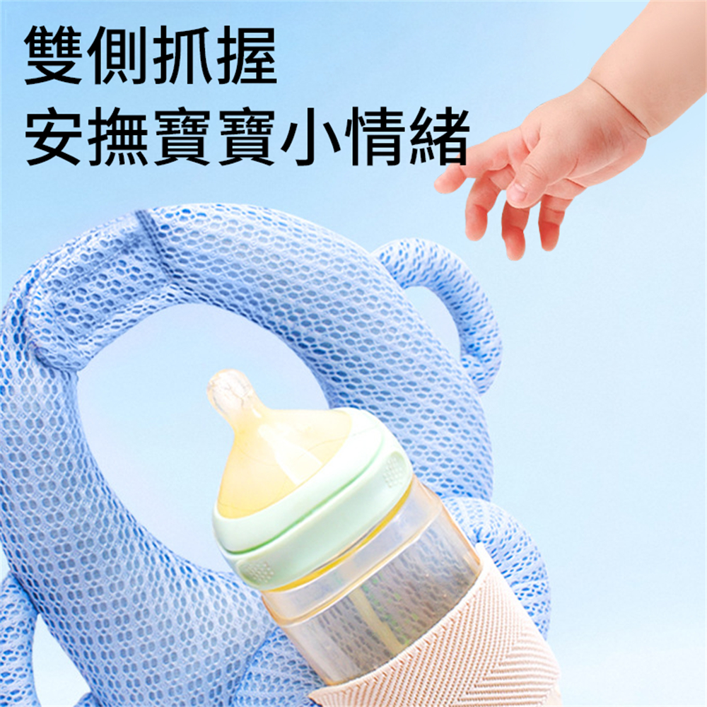 寶寶自動餵奶枕 懶人哺乳枕頭 防吐奶枕頭 嬰兒食奶固定支架 粉色 [平行進口] HK2731