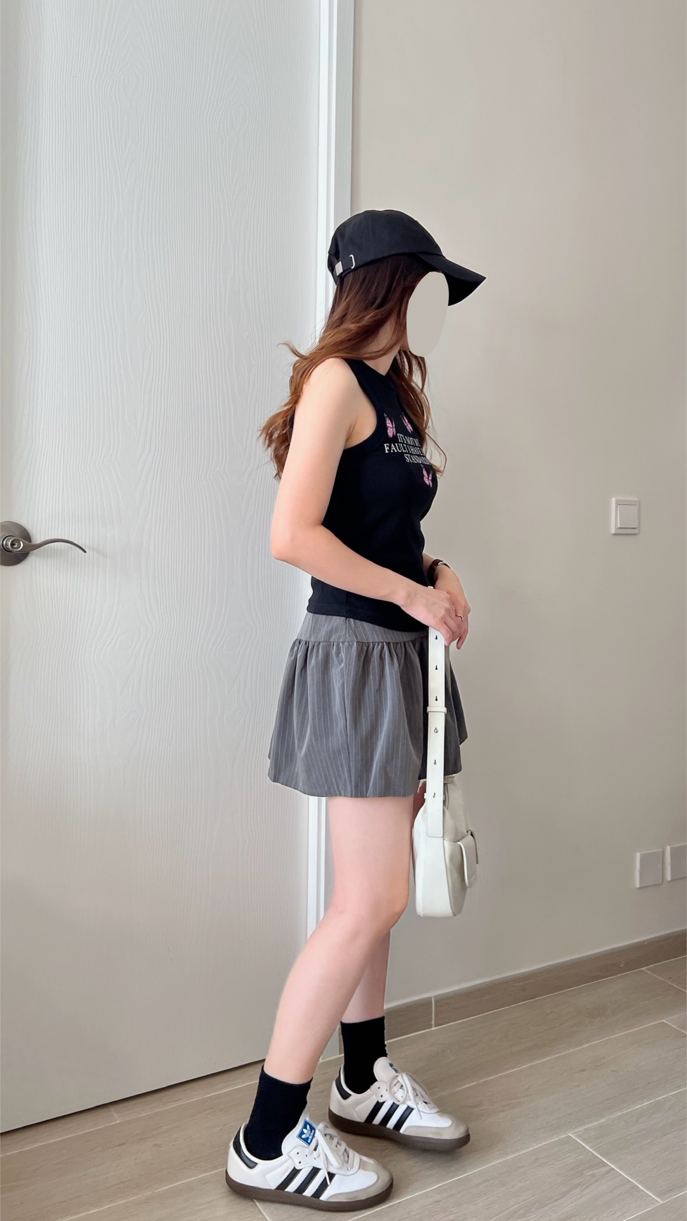 顯瘦條紋短裙 現貨