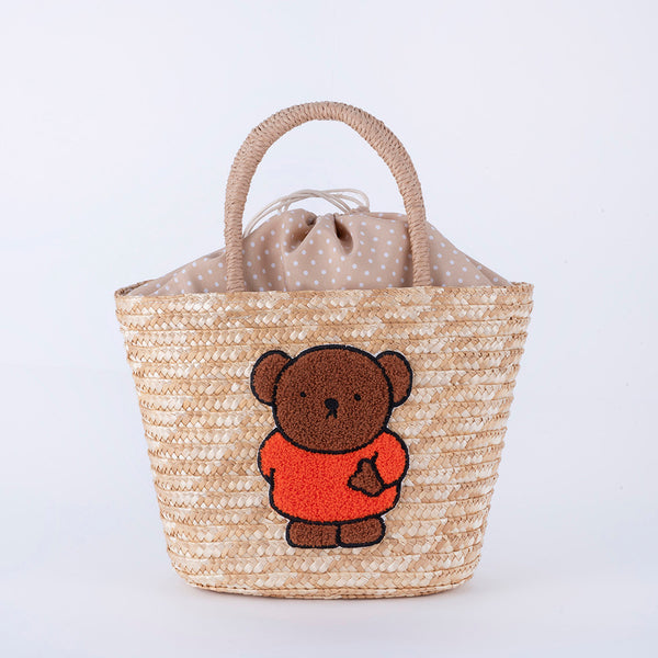 預購 miffy 2026 毛毛 草編籃子包