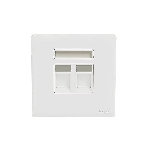 施耐德 Unica X 皎月白 CAT3電話+CAT6數據插座