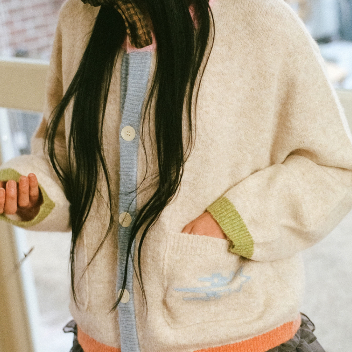 🇰🇷訂購｜niceghostclub 26SS｜COLOR BLOCK KNIT CARDIGAN  2色 